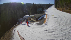 Modrá sjezdovka - dojezd k lanové dráze