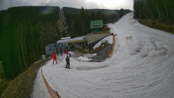 Modrá sjezdovka - dojezd k lanové dráze