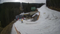 Modrá sjezdovka - dojezd k lanové dráze