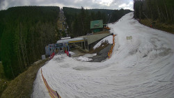 Modrá sjezdovka - dojezd k lanové dráze