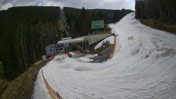 Modrá sjezdovka - dojezd k lanové dráze