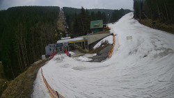 Modrá sjezdovka - dojezd k lanové dráze