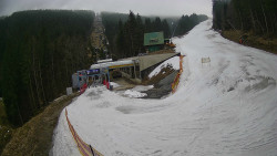 Modrá sjezdovka - dojezd k lanové dráze