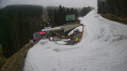 Modrá sjezdovka - dojezd k lanové dráze