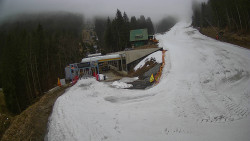 Modrá sjezdovka - dojezd k lanové dráze