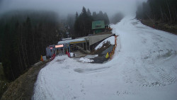 Modrá sjezdovka - dojezd k lanové dráze