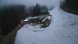 Modrá sjezdovka - dojezd k lanové dráze