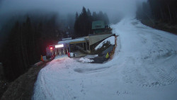 Modrá sjezdovka - dojezd k lanové dráze