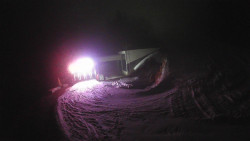 Modrá sjezdovka - dojezd k lanové dráze