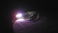 Modrá sjezdovka - dojezd k lanové dráze