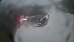 Modrá sjezdovka - dojezd k lanové dráze