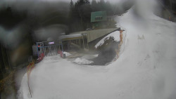 Modrá sjezdovka - dojezd k lanové dráze