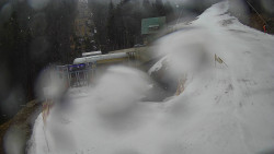 Modrá sjezdovka - dojezd k lanové dráze