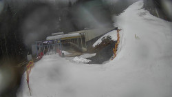 Modrá sjezdovka - dojezd k lanové dráze