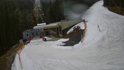 Modrá sjezdovka - dojezd k lanové dráze