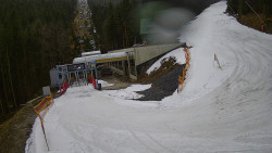 Modrá sjezdovka - dojezd k lanové dráze