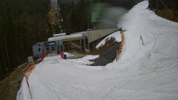 Modrá sjezdovka - dojezd k lanové dráze