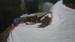 Modrá sjezdovka - dojezd k lanové dráze