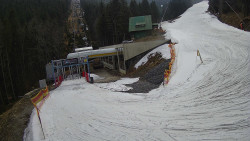 Modrá sjezdovka - dojezd k lanové dráze