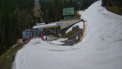 Modrá sjezdovka - dojezd k lanové dráze