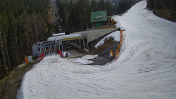 Modrá sjezdovka - dojezd k lanové dráze