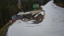 Modrá sjezdovka - dojezd k lanové dráze