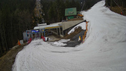 Modrá sjezdovka - dojezd k lanové dráze