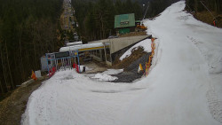 Modrá sjezdovka - dojezd k lanové dráze