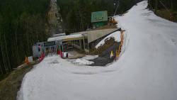 Modrá sjezdovka - dojezd k lanové dráze