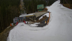 Modrá sjezdovka - dojezd k lanové dráze