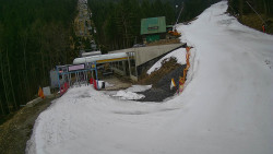 Modrá sjezdovka - dojezd k lanové dráze