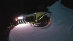 Modrá sjezdovka - dojezd k lanové dráze