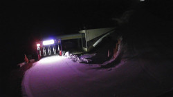 Modrá sjezdovka - dojezd k lanové dráze