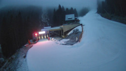 Modrá sjezdovka - dojezd k lanové dráze