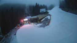 Modrá sjezdovka - dojezd k lanové dráze