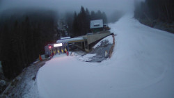 Modrá sjezdovka - dojezd k lanové dráze