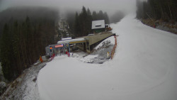 Modrá sjezdovka - dojezd k lanové dráze