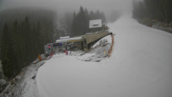 Modrá sjezdovka - dojezd k lanové dráze