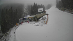 Modrá sjezdovka - dojezd k lanové dráze