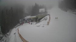 Modrá sjezdovka - dojezd k lanové dráze