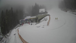 Modrá sjezdovka - dojezd k lanové dráze