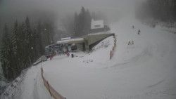 Modrá sjezdovka - dojezd k lanové dráze