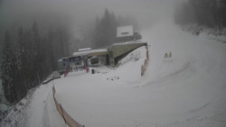 Modrá sjezdovka - dojezd k lanové dráze