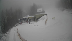 Modrá sjezdovka - dojezd k lanové dráze