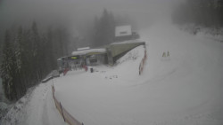 Modrá sjezdovka - dojezd k lanové dráze