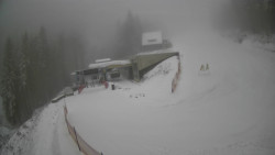 Modrá sjezdovka - dojezd k lanové dráze