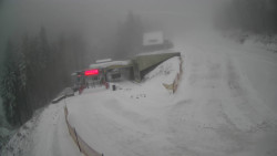 Modrá sjezdovka - dojezd k lanové dráze