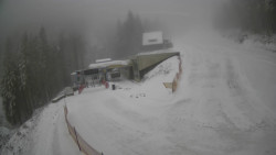 Modrá sjezdovka - dojezd k lanové dráze