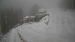 Modrá sjezdovka - dojezd k lanové dráze