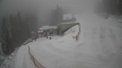 Modrá sjezdovka - dojezd k lanové dráze